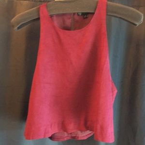 Burgundy Faux Suede Top